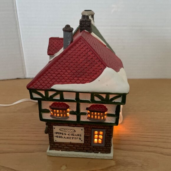 Vtg Lemax Village Square Collectibles Bobs Tobacco Rare Books Christmas Lighted - Picture 3 of 14